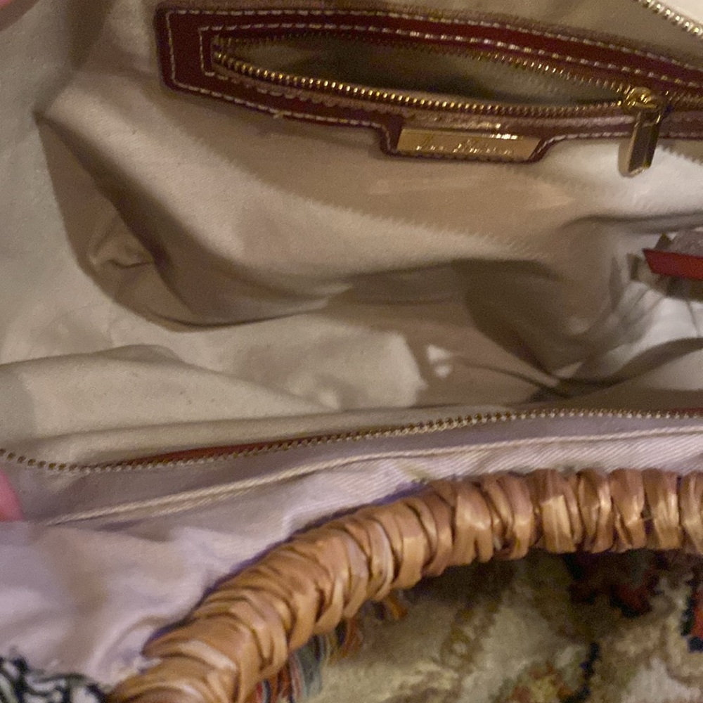 Sam Edelman Brown and Red Tote Bag with Woven Texture - Picture 5 of 7